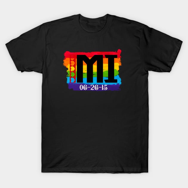 Michigan Gay Marriage T-Shirt by Blood Moon Design